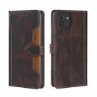 For Samsung Galaxy A03 EU Edition 166mm Stitching Skin Feel Magnetic Buckle Horizontal Flip PU Leather Case(Brown) - 1