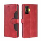For Xiaomi Redmi K50 Gaming/Poco F4 GT Stitching Skin Feel Magnetic Buckle Horizontal Flip PU Leather Case(Red) - 1