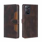 For Xiaomi Redmi Note 11 Pro 4G Global/Redmi Note11 Pro 5G Global Stitching Skin Feel Magnetic Buckle Horizontal Flip PU Leather Case(Brown) - 1