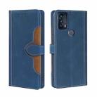 For TCL 20B/6159K Stitching Skin Feel Magnetic Buckle Horizontal Flip PU Leather Case(Blue) - 1