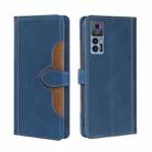 For TCL 30 5G/30+ 5G Stitching Skin Feel Magnetic Buckle Horizontal Flip PU Leather Case(Blue) - 1