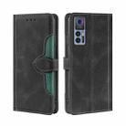 For TCL 30 5G/30+ 5G Stitching Skin Feel Magnetic Buckle Horizontal Flip PU Leather Case(Black) - 1