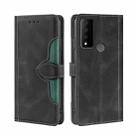For TCL 30 V 5G/T781S Stitching Skin Feel Magnetic Buckle Horizontal Flip PU Leather Case(Black) - 1