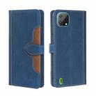 For Blackview A55 Stitching Skin Feel Magnetic Buckle Horizontal Flip PU Leather Case(Blue) - 1