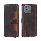 For Blackview A55 Pro Stitching Skin Feel Magnetic Buckle Horizontal Flip PU Leather Case(Brown) - 1