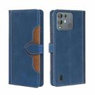 For Blackview A55 Pro Stitching Skin Feel Magnetic Buckle Horizontal Flip PU Leather Case(Blue) - 1