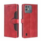 For Blackview A55 Pro Stitching Skin Feel Magnetic Buckle Horizontal Flip PU Leather Case(Red) - 1