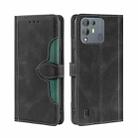 For Blackview A55 Pro Stitching Skin Feel Magnetic Buckle Horizontal Flip PU Leather Case(Black) - 1