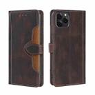 For Blackview A95 Stitching Skin Feel Magnetic Buckle Horizontal Flip PU Leather Case(Brown) - 1