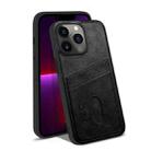 For iPhone 13 Pro KSQ Calf Texture All-inclusive PU Phone Case (Black) - 1