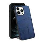 For iPhone 13 Pro Max KSQ Calf Texture All-inclusive PU Phone Case (Blue) - 1