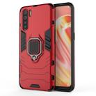 For OPPO A91 PC + TPU Shockproof Protective Case with Magnetic Ring Holder(Red) - 1