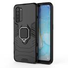 For OPPO Reno3 PC + TPU Shockproof Protective Case with Magnetic Ring Holder(Black) - 1