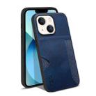 For iPhone 13 KSQ Calf Texture All-inclusive PU Phone Case(Blue) - 1