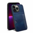 For iPhone 13 Pro KSQ Calf Texture All-inclusive PU Phone Case (Blue) - 1