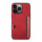 For iPhone 13 Pro KSQ Calf Texture All-inclusive PU Phone Case (Red) - 2