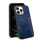 For iPhone 13 Pro Max KSQ Calf Texture All-inclusive PU Phone Case (Blue) - 1