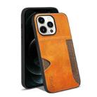 For iPhone 13 Pro Max KSQ Calf Texture All-inclusive PU Phone Case (Orange) - 1