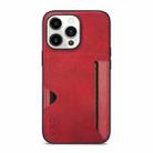 For iPhone 13 Pro Max KSQ Calf Texture All-inclusive PU Phone Case (Red) - 2
