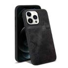 For iPhone 13 Pro Max KSQ Calf Texture All-inclusive PU Phone Case (Black) - 1