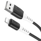 hoco X82 2.4A USB to 8 Pin Silicone Charging Data Cable,Length: 1m(Black) - 1