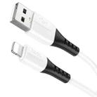 hoco X82 2.4A USB to 8 Pin Silicone Charging Data Cable,Length: 1m(White) - 1