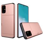 For Galaxy S20+ Shockproof Rugged Armor Protective Case with Card Slot(Rose Gold) - 1