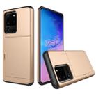 For Galaxy S20 Ultra Shockproof Rugged Armor Protective Case with Card Slot(Gold) - 1