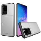 For Galaxy S20 Ultra Shockproof Rugged Armor Protective Case with Card Slot(Silver) - 1