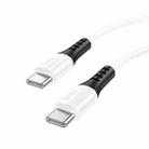 hoco 60W X82 3A USB-C / Type-C to USB-C / Type-C Silicone Charging Data Cable,Length: 1m(White) - 3