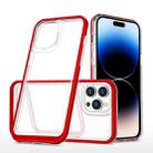 For iPhone 14 Pro Clear Acrylic + PC + TPU Shockproof Phone Case (Red) - 1