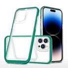 For iPhone 14 Pro Clear Acrylic + PC + TPU Shockproof Phone Case (Dark Green) - 1