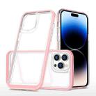 For iPhone 14 Pro Max Clear Acrylic + PC + TPU Shockproof Phone Case (Pink) - 1