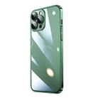 For iPhone 13 Pro Transparent Electroplated PC Phone Case (Dark Green) - 1