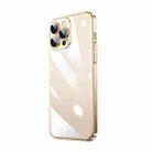 For iPhone 13 Pro Transparent Electroplated PC Phone Case (Gold) - 1