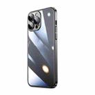 For iPhone 13 Pro Transparent Electroplated PC Phone Case (Black) - 1