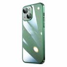 For iPhone 13 Transparent Electroplated PC Phone Case(Dark Green) - 1