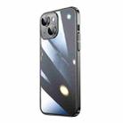 For iPhone 13 Transparent Electroplated PC Phone Case(Black) - 1