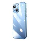 For iPhone 13 Transparent Electroplated PC Phone Case(Sierra Blue) - 1