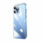 For iPhone 12 Pro Max Transparent Electroplated PC Phone Case(Sierra Blue) - 1