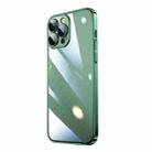 For iPhone 12 Pro Transparent Electroplated PC Phone Case(Dark Green) - 1