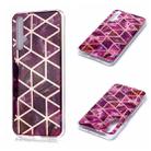 For Huawei nova 5T Plating Marble Pattern Soft TPU Protective Case(Purple) - 1