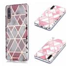 For Huawei P30 Plating Marble Pattern Soft TPU Protective Case(Pink) - 1