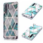 For Huawei P30 Pro Plating Marble Pattern Soft TPU Protective Case(Green White) - 1