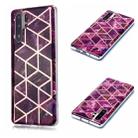 For Huawei P30 Pro Plating Marble Pattern Soft TPU Protective Case(Purple) - 1