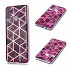 For Huawei P30 lite Plating Marble Pattern Soft TPU Protective Case(Purple) - 1
