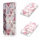 For Huawei Y7 (2019) Plating Marble Pattern Soft TPU Protective Case(Pink) - 1