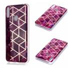 For Huawei Y7 (2019) Plating Marble Pattern Soft TPU Protective Case(Purple) - 1