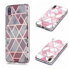 For Huawei P20 Plating Marble Pattern Soft TPU Protective Case(Pink) - 1