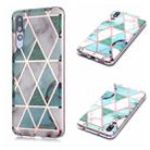 For Huawei P20 Pro Plating Marble Pattern Soft TPU Protective Case(Green White) - 1